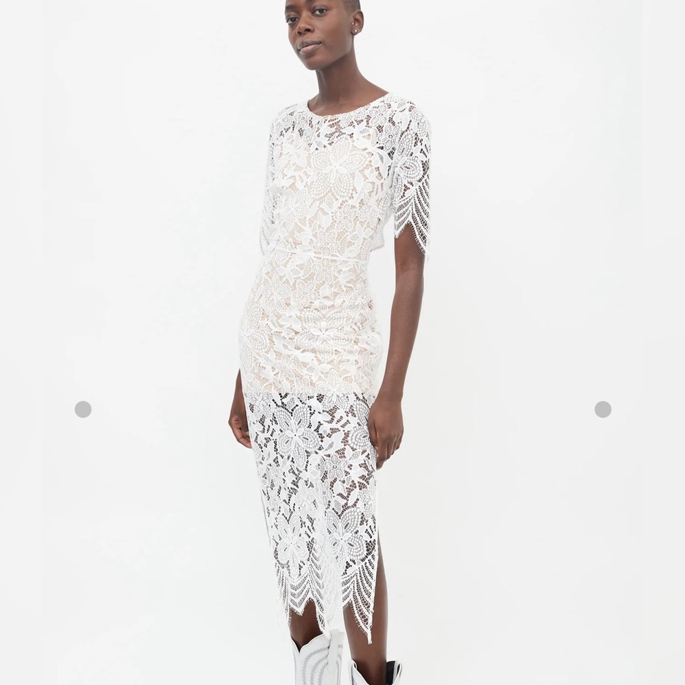 For Love and Lemons White Lace Dress. Size S